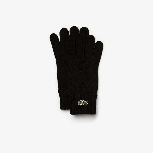 Lacoste Men's Embroidered Crocodile Wool Gloves