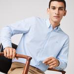 Lacoste Men's Regular Fit Checkered Premium Cotton Poplin Shirt