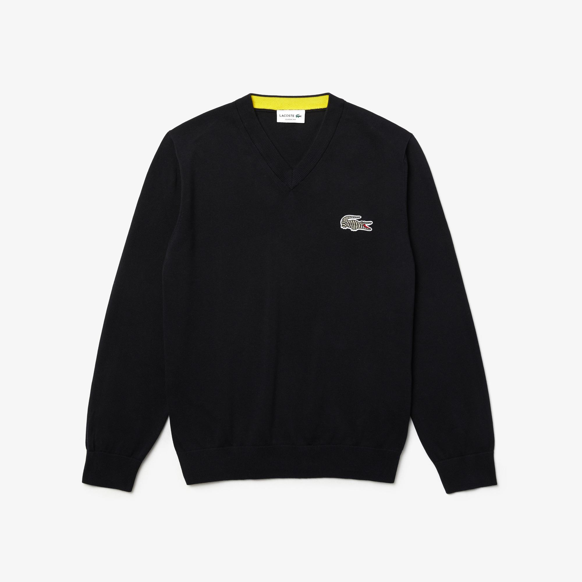 Lacoste x National Geographic Men’s V-neck Cotton Sweater