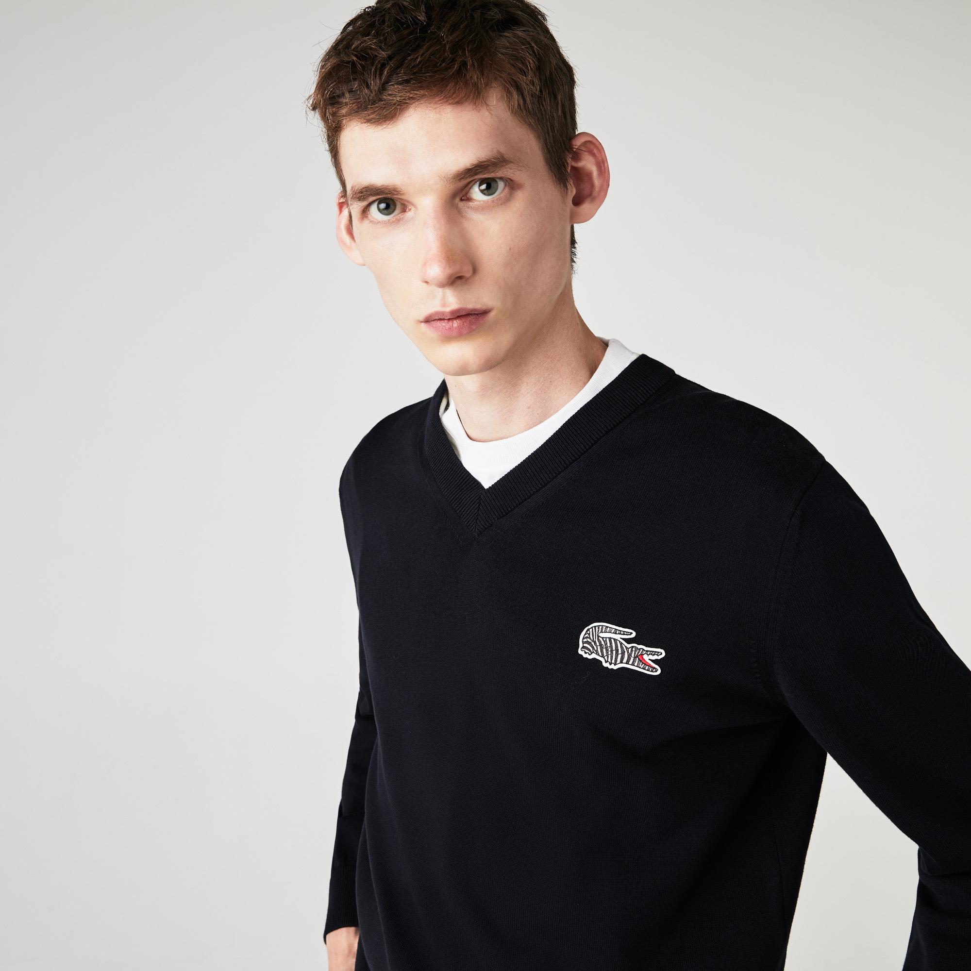 Lacoste x National Geographic Men’s V-neck Cotton Sweater