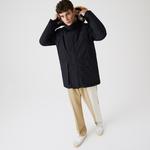 Lacoste Men's Long Water-Resistant Quilted Hooded Parka