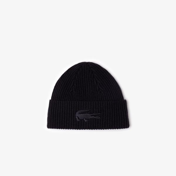 Lacoste Men's Ribbed Wool And Cashmere Beanie