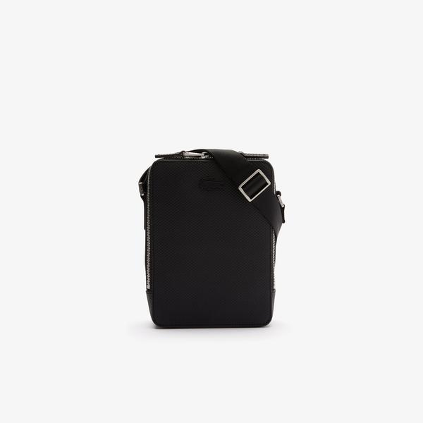 Lacoste Men's Chantaco Matte Stitched Leather Vertical Camera Bag