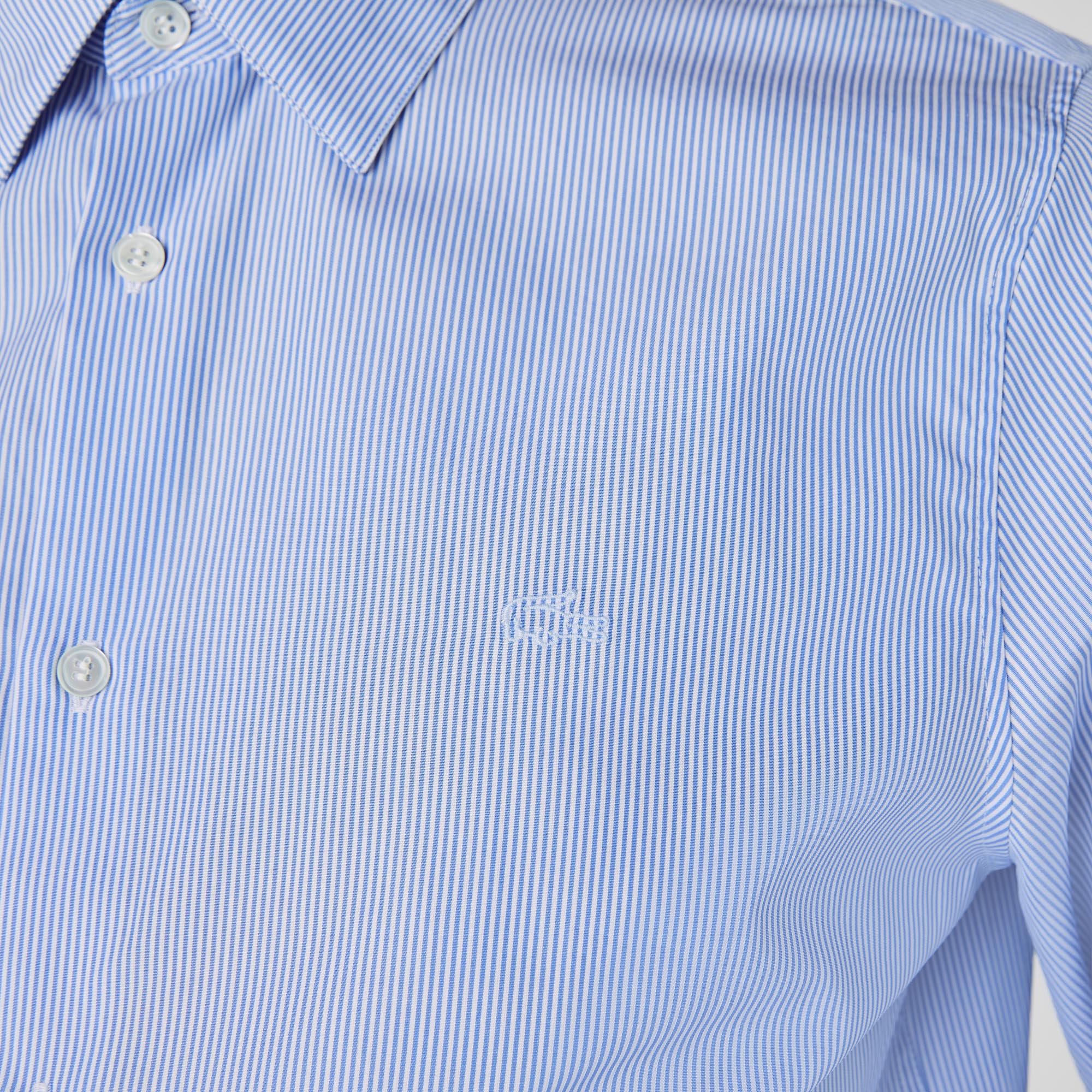 Lacoste Men's Regular Fit Striped Cotton Poplin Shirt