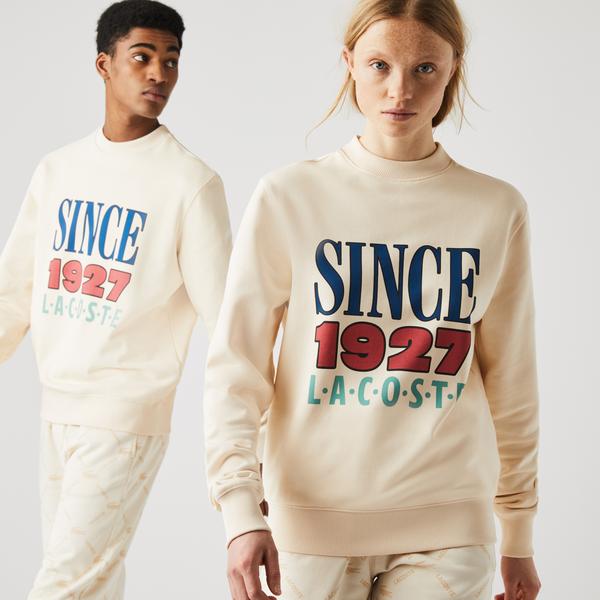 Lacoste L!VE sweatshirt unisex with pattern fleece cotton