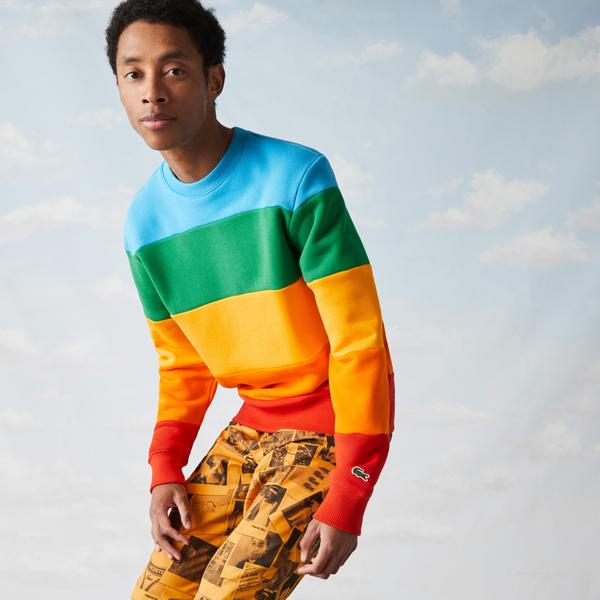 Lacoste x Polaroid Men’s Colour Striped Fleece Sweatshirt