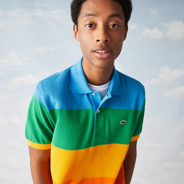 Lacoste x Polaroid Men’s Colour Striped Classic Fit Polo Shirt
