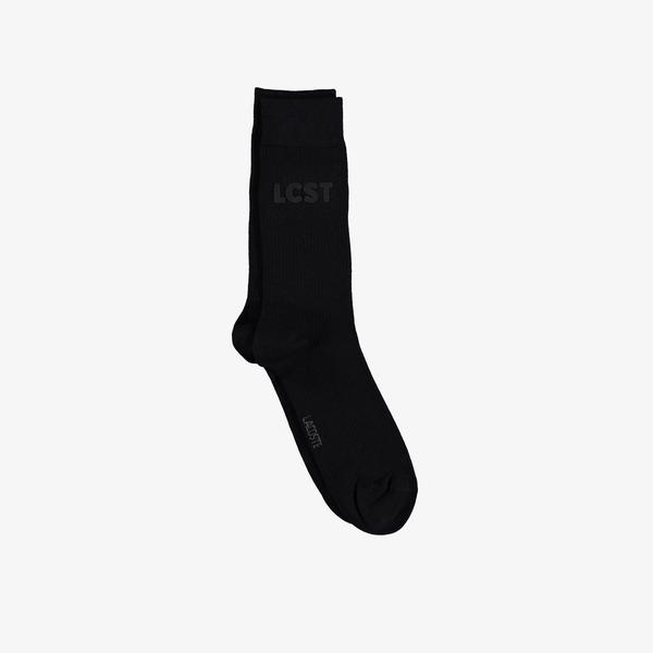 Lacoste Unisex Long Black Socks
