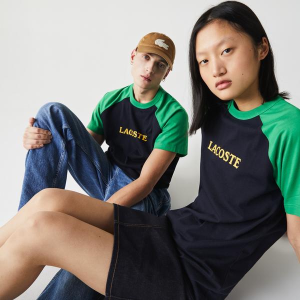 Lacoste Unisex LIVE Lettering Bicolour Cotton T-shirt