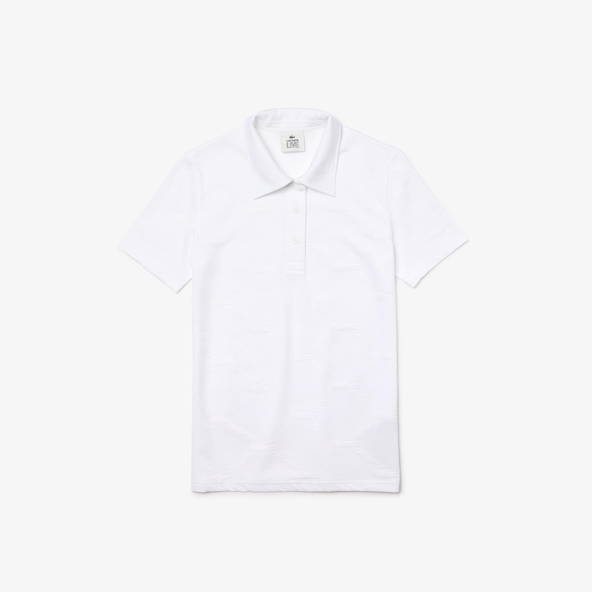 Lacoste Women’s LIVE Slim Fit Monogram Patterned Polo Shirt