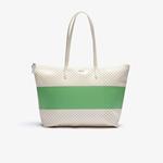 Lacoste Women’s L.12.12 Colorblock Perforated Canvas Zip Tote Bag