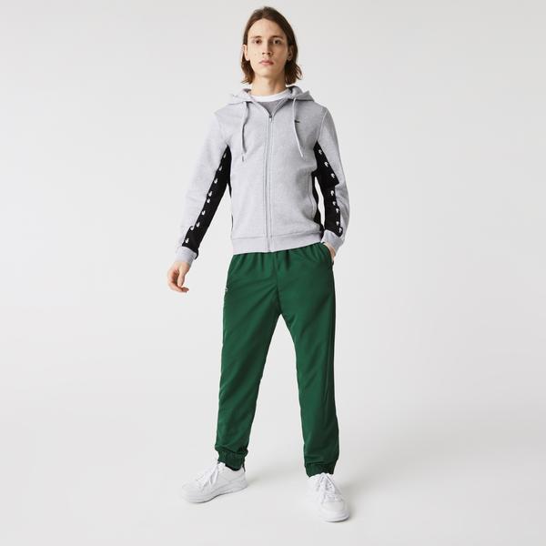Lacoste Men's polar hoodie with hood  In Color Blocks with a zipper
