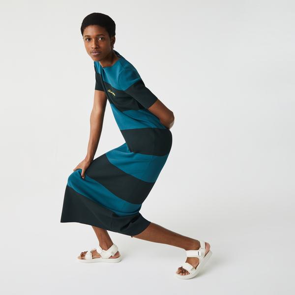 Lacoste Women’s LIVE Striped Knit Sweater Dress