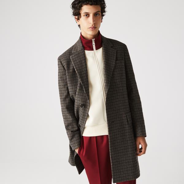 
Lacoste Men's khaki checked coat