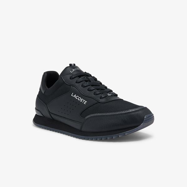 Lacoste Men's Partner Luxe Textile and Leather Sneakers