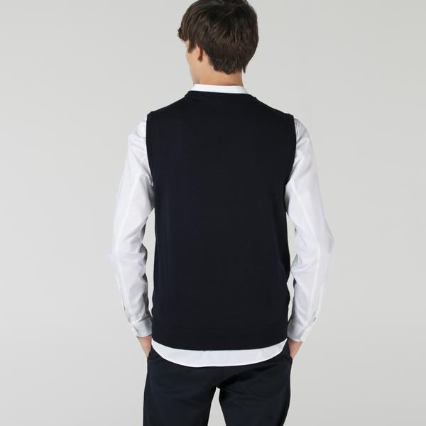 Lacoste Men's V-Neck Wool Jersey Vest