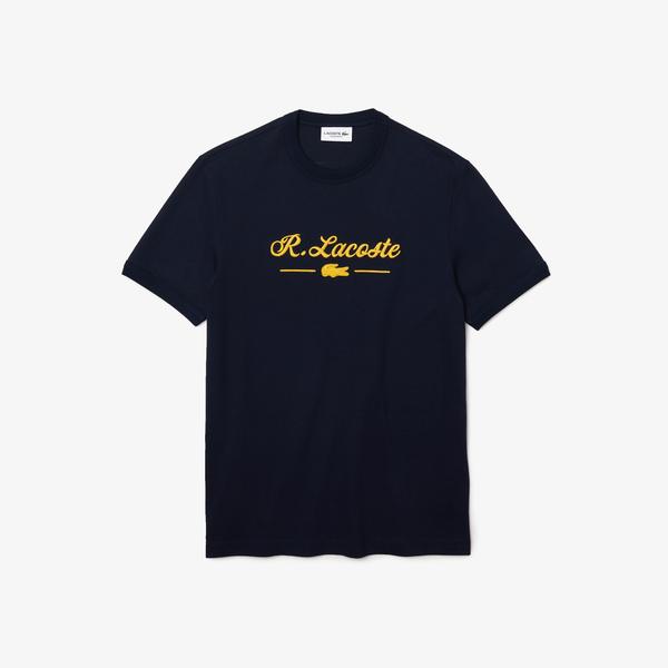 Lacoste Men’s Crew Neck Signature Embroidery Cotton T-shirt