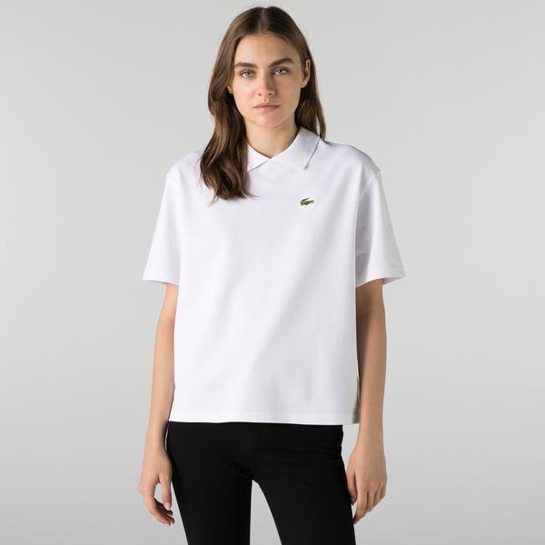 Lacoste Women’s LIVE Boxy Fit Stretch Cotton Piqué Polo Shirt