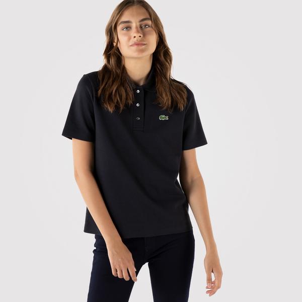 Lacoste Women’s Regular Fit Striped Organic Cotton Polo Shirt