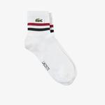 Lacoste SPORT Unisex Trainer Çizgili Beyaz Çorap
