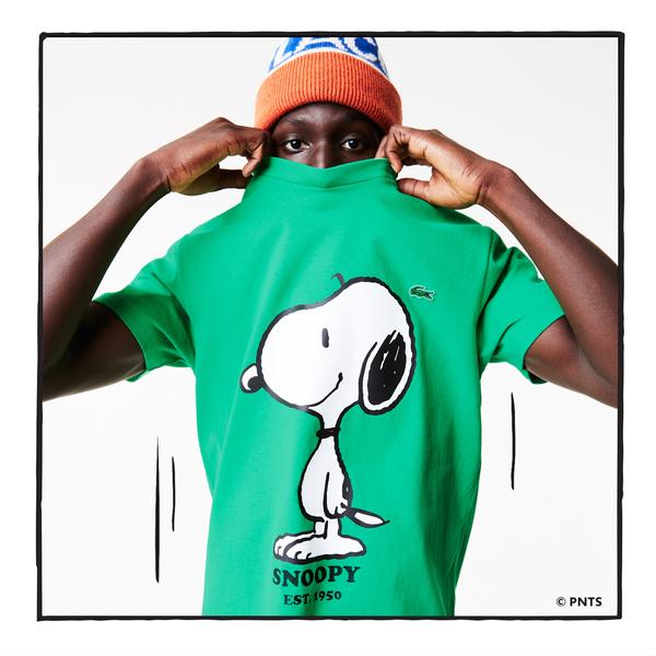 Lacoste x Peanuts Men's T-shirt from organic cotton with round neckline