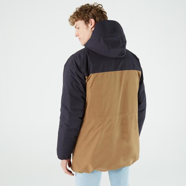 Lacoste Men's Long Hood Water-Repellent Quilted Parka