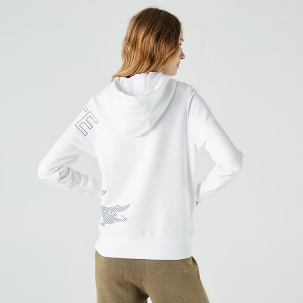 Lacoste Kadın Regular Fit Baskılı Beyaz Sweatshirt