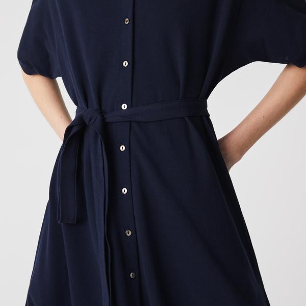 Lacoste Women's Cotton Piqué Belted Polo Dress