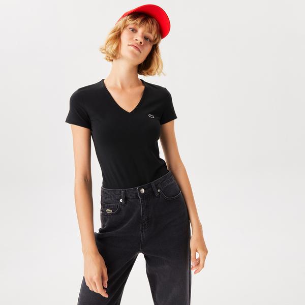 Lacoste футболка жіноча з V-вирізом